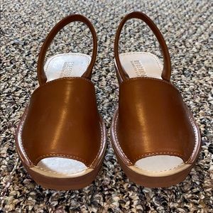 Brown wedged sandals